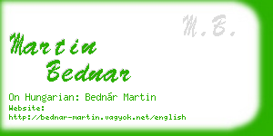 martin bednar business card