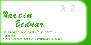 martin bednar business card